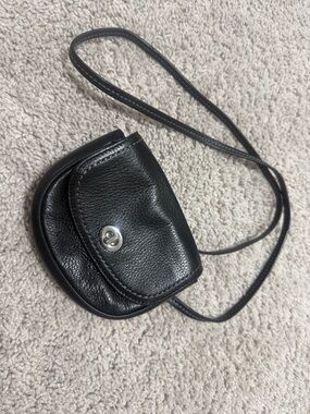 Coach Black Pebbled Leather Mini Crossbody with Turn-Lock